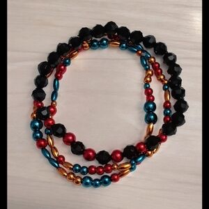 Handmade Multicolored and Black Bracelets